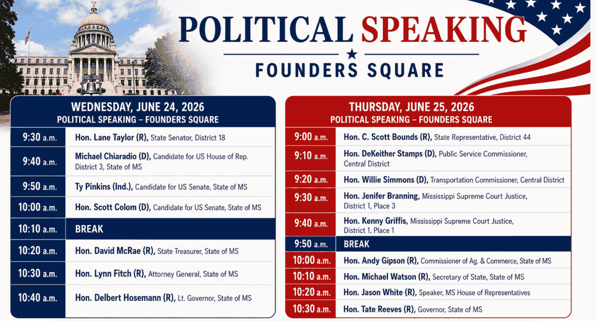 Neshoba County Fair political speaking schedule announced