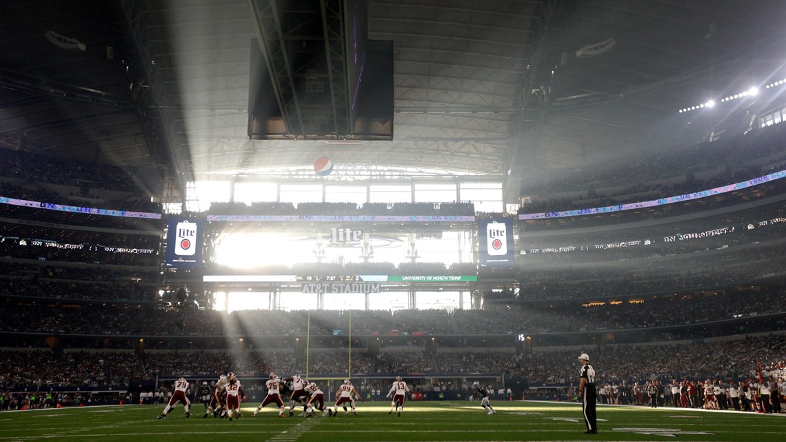 Curtains will be used to block the sun in the World Cup at AT&T Stadium