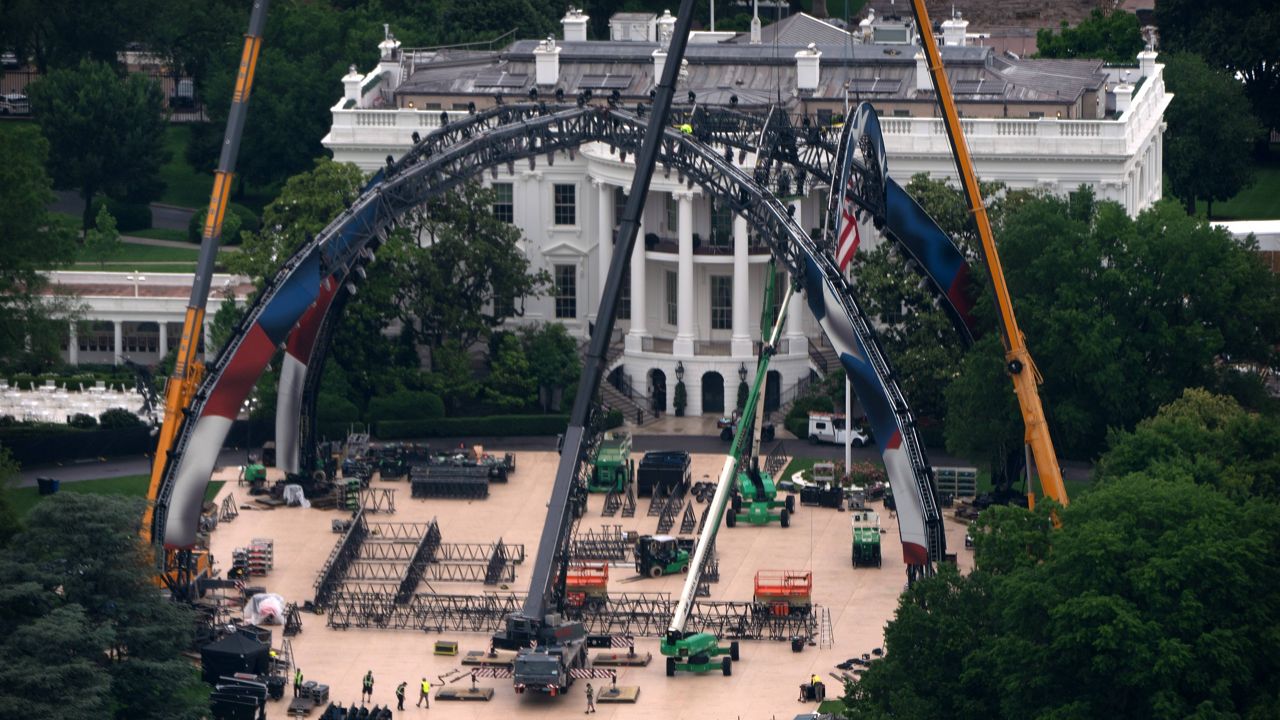 UFC fighting cage rises on White House lawn